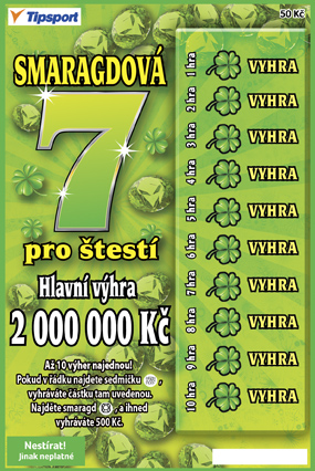 Stírací losy Tipsport a.s. - Smaragdová 7 pro štěstí